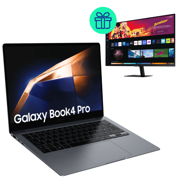 Galaxy Book4 Pro Gray Pack + Samsung M7 32" Smart Monitor as a gift