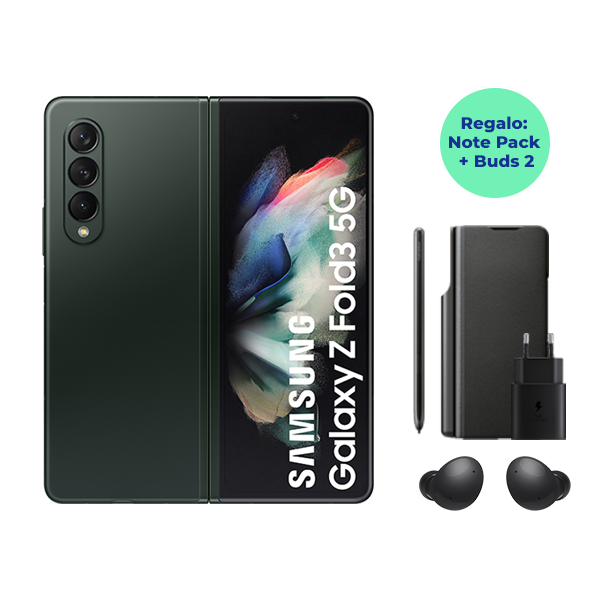 Galaxy Z Fold3 5G 256GB Green + auriculares Buds 2 negros y Note Pack de regalo