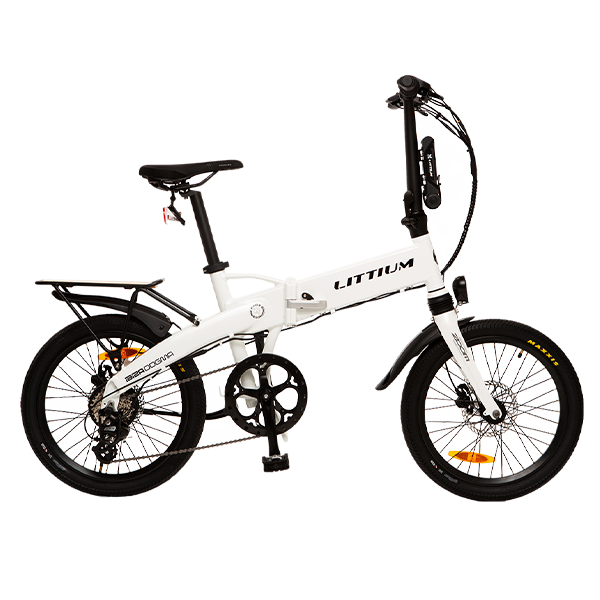 Bicicleta eléctrica plegable Littium Ibiza Dogma 04 White + regalo Bolsa Parrilla