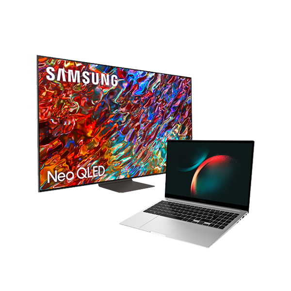 Pack TV 55" Samsung Neo QLED 2022 + Book3 Silver 512Gb SSD