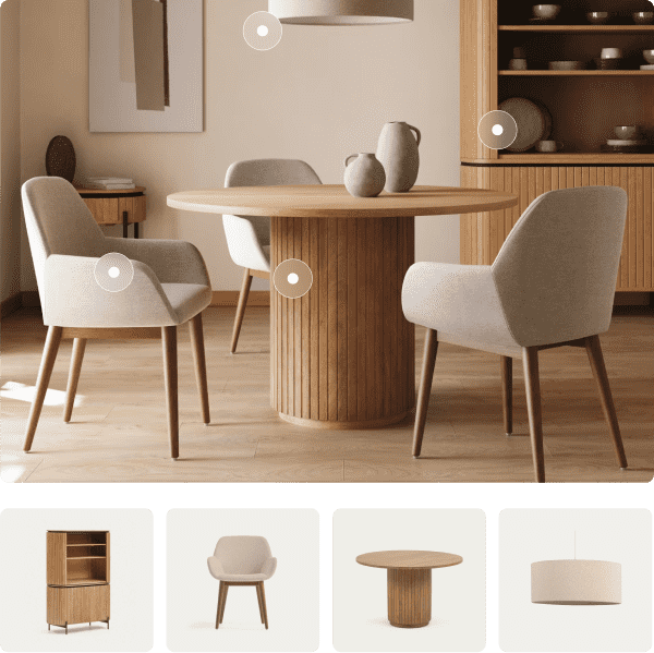 Interior design project with L furniture