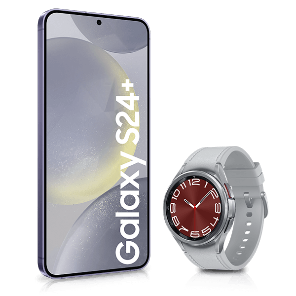 Pack Galaxy S24+ 512Gb Cobalt Violet+ Watch6 Classic BT 43mm Silver