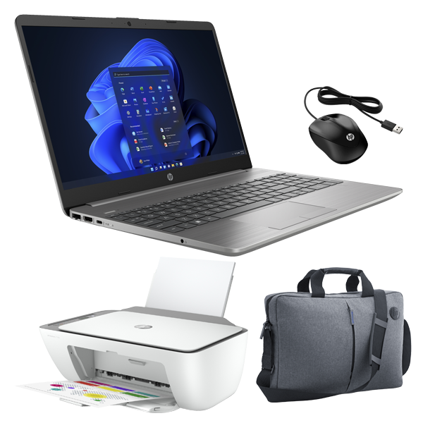 Homepack Laptop 15.6" HP 255 G9 AMD Ryzen 3 5452U + Mouse, Briefcase and Printer
