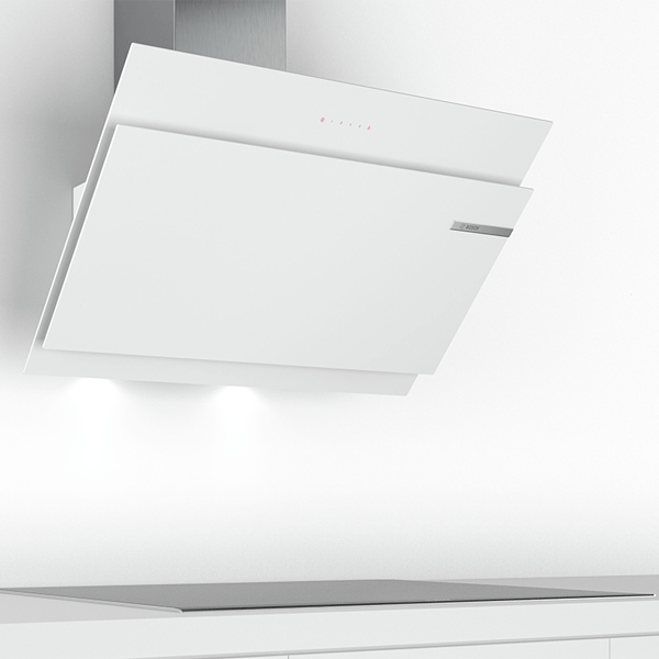 Bosch wall-mounted 90cm white glass hood  DWK97JM20
                                    image number 2