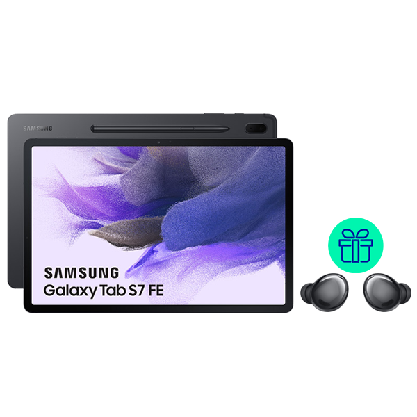 Pack Galaxy Tab S7 FE Black 128GB wifi SM-T733NZKEEUB + Galaxy Buds Pro de regal